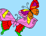 Disegno Farfalle pitturato su anna