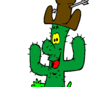Disegno Cactus con il cappello  pitturato su ALICE