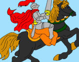 Disegno Cavaliere a cavallo pitturato su fzx