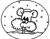 Disegno Scoiattolo in un palla di neve  pitturato su thomas