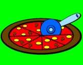 Disegno Pizza pitturato su  Sofia