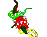 Disegno Anaconda e caimano  pitturato su michele