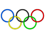 Disegno Anelli dei giochi olimpici  pitturato su berebembecca
