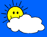 Disegno Sole con nuvola  pitturato su CARMELO G.  4 ANNI