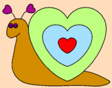 Disegno Lumachina cuore  pitturato su VIKTORIA