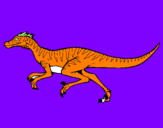 Disegno Velociraptor  pitturato su giulio