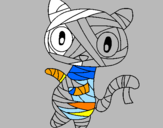 Disegno Mummia gatto scaraboechio pitturato su edoardo