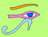Disegno Occhio di Horus  pitturato su melania