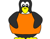 Disegno Pinguino pitturato su sofia