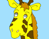 Disegno Muso di giraffa pitturato su chiara