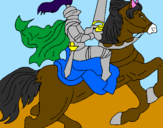 Disegno Cavaliere a cavallo pitturato su MICHELANGELO