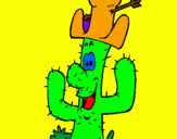 Disegno Cactus con il cappello  pitturato su lalla