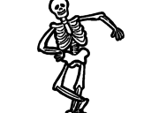 Disegno Scheletro contento pitturato su schelettro