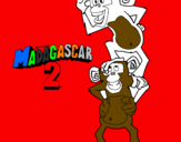 Disegno Madagascar 2 Manson & Phil pitturato su leonardo