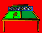 Disegno Ping pong pitturato su Greta