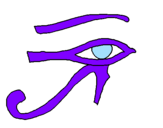 Disegno Occhio di Horus  pitturato su GABRY