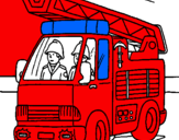 Disegno Camion dei Pompieri  pitturato su ELIA B.