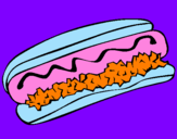 Disegno Hot dog pitturato su elisa