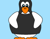 Disegno Pinguino pitturato su sara