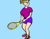 Disegno Ragazza che gioca a tennis  pitturato su sarah l