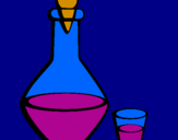 Disegno Carraffa e bicchierone pitturato su daiana