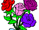 Disegno Mazzo di rose  pitturato su laura esquivel