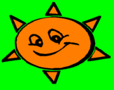 Disegno Sole sorridente  pitturato su edoardo