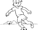 Disegno Giocare a calcio pitturato su gino