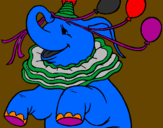 Disegno Elefante con 3 palloncini  pitturato su nicc