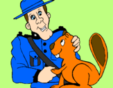 Disegno Polizia a cavallo  pitturato su Gianluca Iaccarino