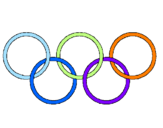 Disegno Anelli dei giochi olimpici  pitturato su Giulio