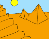 Disegno Piramidi pitturato su samuele