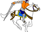 Disegno Cavaliere a cavallo IV pitturato su guerriero