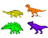 Disegno Dinosauri di terra  pitturato su samuel 