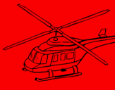 Disegno Elicottero   pitturato su macy