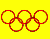 Disegno Anelli dei giochi olimpici  pitturato su zaira