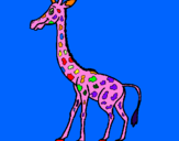 Disegno Giraffa  pitturato su agata
