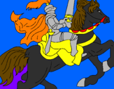 Disegno Cavaliere a cavallo pitturato su limoni