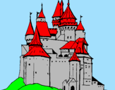Disegno Castello medievale  pitturato su PIETRO