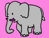 Disegno Elefante bebè  pitturato su elefante di Roberta