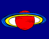 Disegno Saturno pitturato su gianmarco