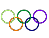 Disegno Anelli dei giochi olimpici  pitturato su jessy
