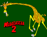 Disegno Madagascar 2 Melman 2 pitturato su pippi