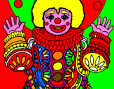 Disegno Pagliaccio mascherato  pitturato su claun arcobaleno