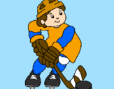 Disegno Bambino che gioca a hockey  pitturato su Matteo