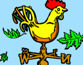 Disegno Banderuole e gallo  pitturato su Shadia