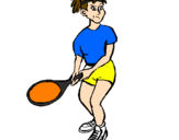 Disegno Ragazza che gioca a tennis  pitturato su giu