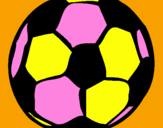 Disegno Pallone da calcio pitturato su ROSSO 