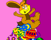 Disegno Coniglio di Pasqua pitturato su mikyedany