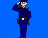 Disegno Poliziotto che saluta  pitturato su federica.v